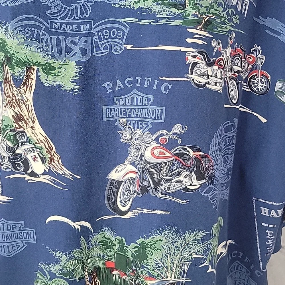 Harley-Davidson Blue‎ Casual Button Down Shirt - Picture 10 of 14